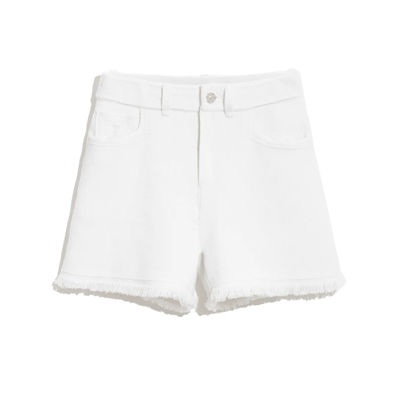Women Barrie Denim fringed cashmere and cotton shorts