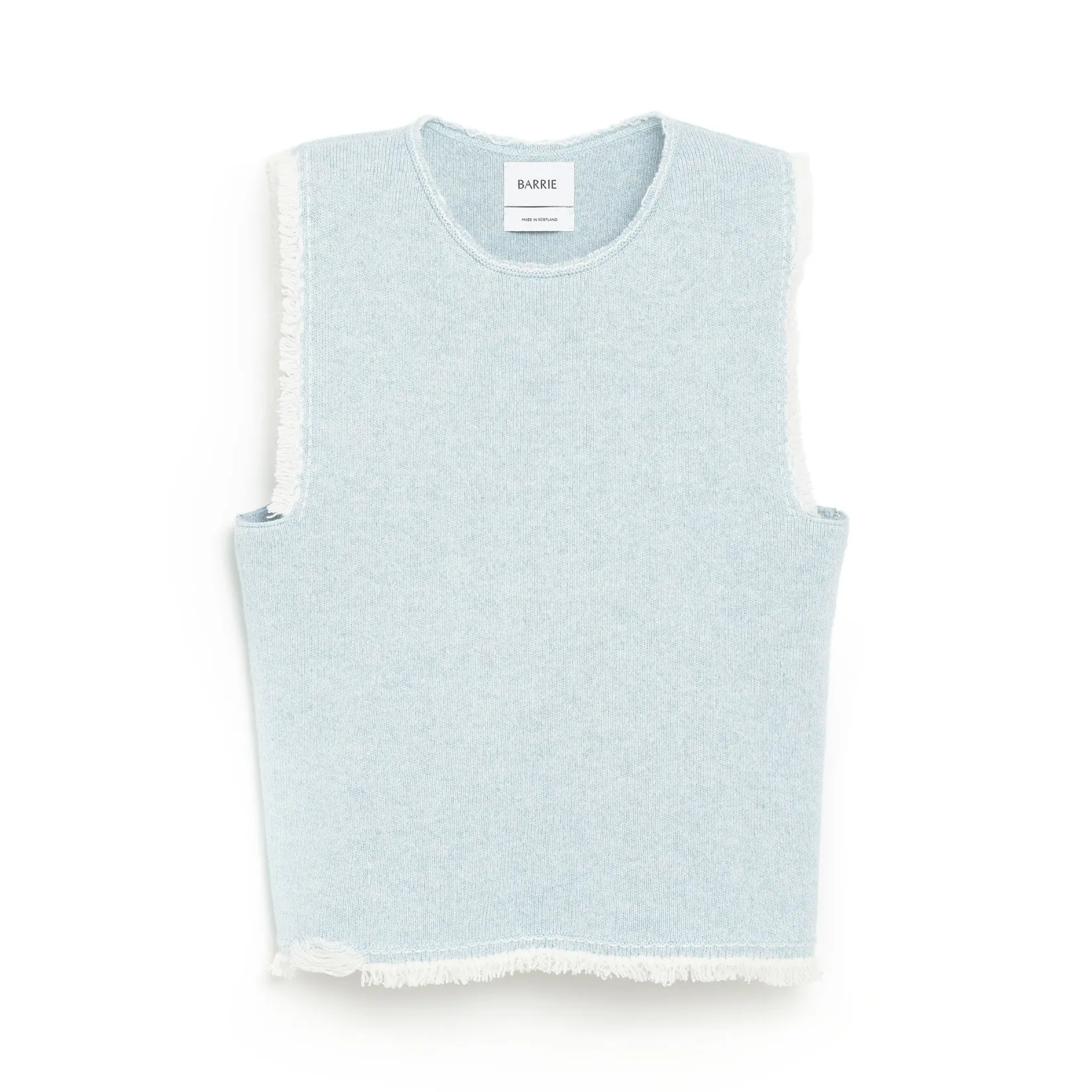 Women Barrie Denim fringed cashmere and cotton top