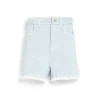Women Barrie Denim fringed cashmere and cotton shorts
