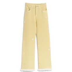 Women Barrie Denim fringed cashmere and cotton trousers