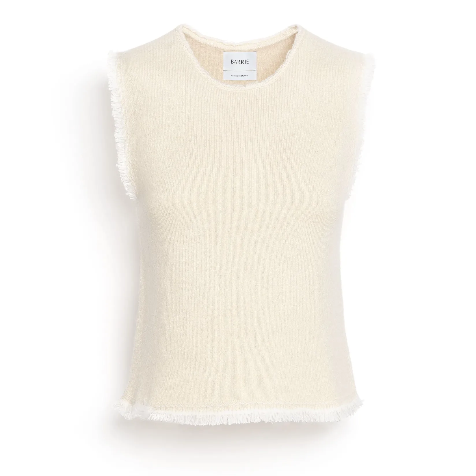 Women Barrie Denim Fringed cashmere and cotton top