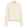Women Barrie Denim fringed cashmere and cotton jacket