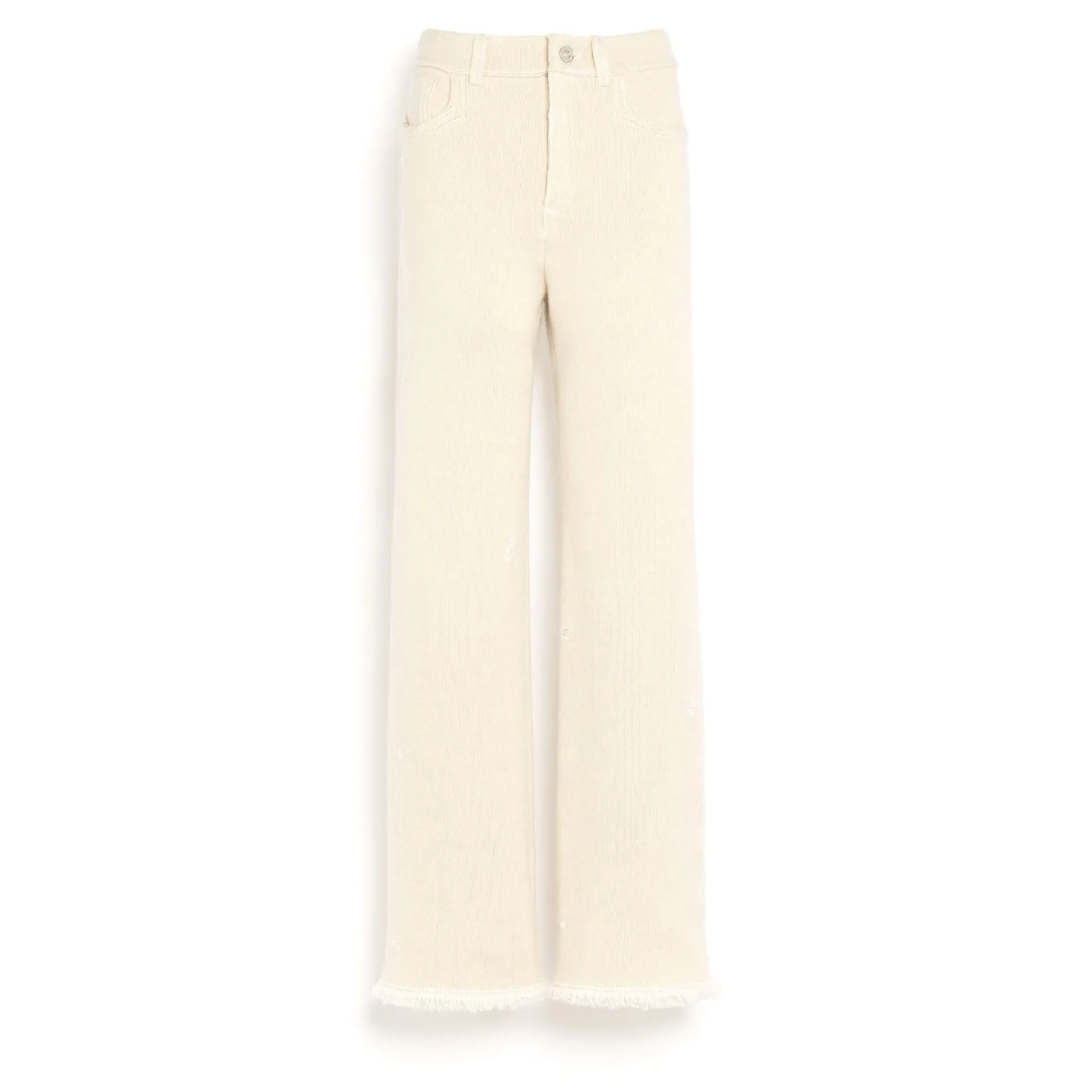 Women Barrie Denim fringed cashmere and cotton trousers