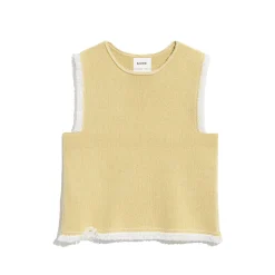 Women Barrie Denim fringed cashmere and cotton top