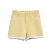Women Barrie Denim fringed cashmere and cotton shorts