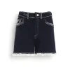 Women Barrie Denim fringed cashmere and cotton shorts