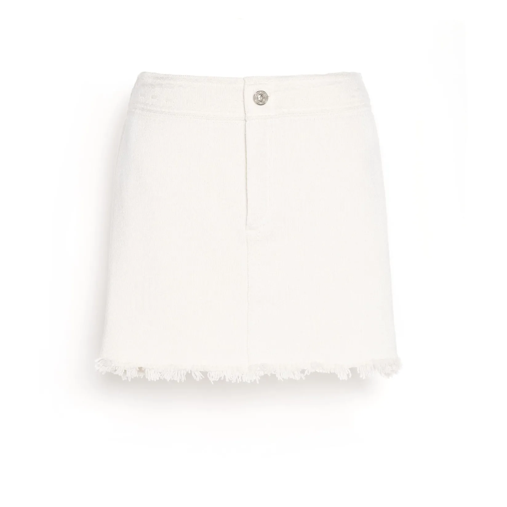 Women Barrie Denim fringed cashmere and cotton miniskirt