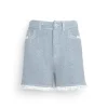 Women Barrie Denim fringed cashmere and cotton shorts
