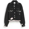 Women Barrie Denim fringed cashmere and cotton jacket
