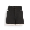 Women Barrie Denim fringed cashmere and cotton shorts