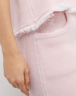 Women Barrie Denim fringed cashmere and cotton shorts