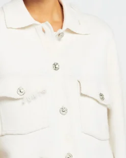 Women Barrie Denim fringed cashmere and cotton jacket