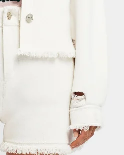 Women Barrie Denim fringed cashmere and cotton shorts
