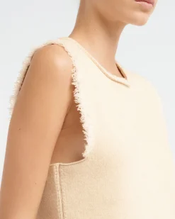 Women Barrie Denim Fringed cashmere and cotton top