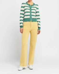 Women Barrie Denim fringed cashmere and cotton trousers