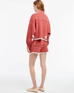 Women Barrie Denim fringed cashmere and cotton shorts