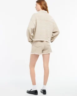 Women Barrie Denim fringed cashmere and cotton shorts