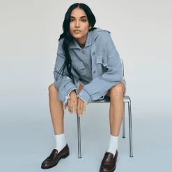 Women Barrie Denim fringed cashmere and cotton shorts