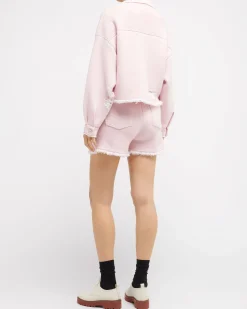 Women Barrie Denim fringed cashmere and cotton jacket