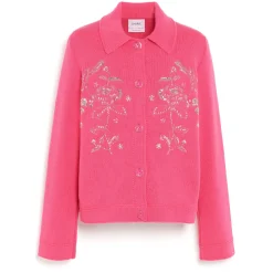 Women Barrie Denim jacket in cashmere and cotton with embroidery