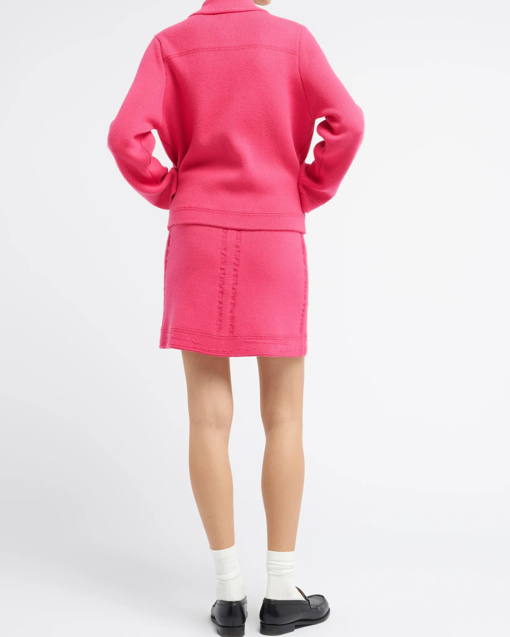 Women Barrie Denim jacket in cashmere and cotton with embroidery