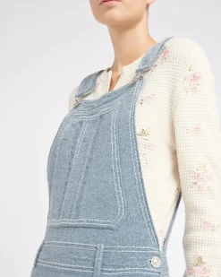 Women Barrie Denim overalls in cashmere and cotton