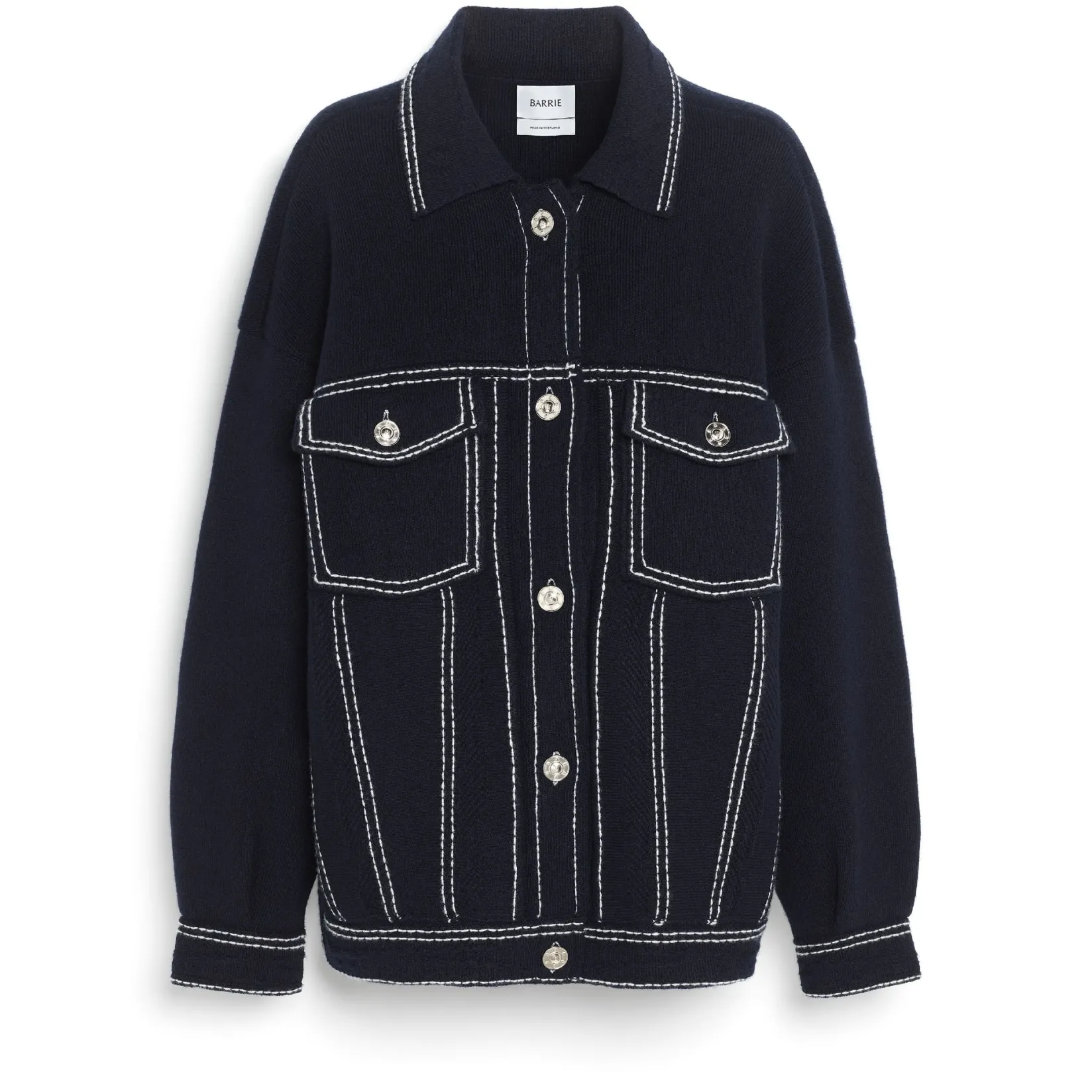 Women Barrie Denim oversized cashmere and cotton jacket