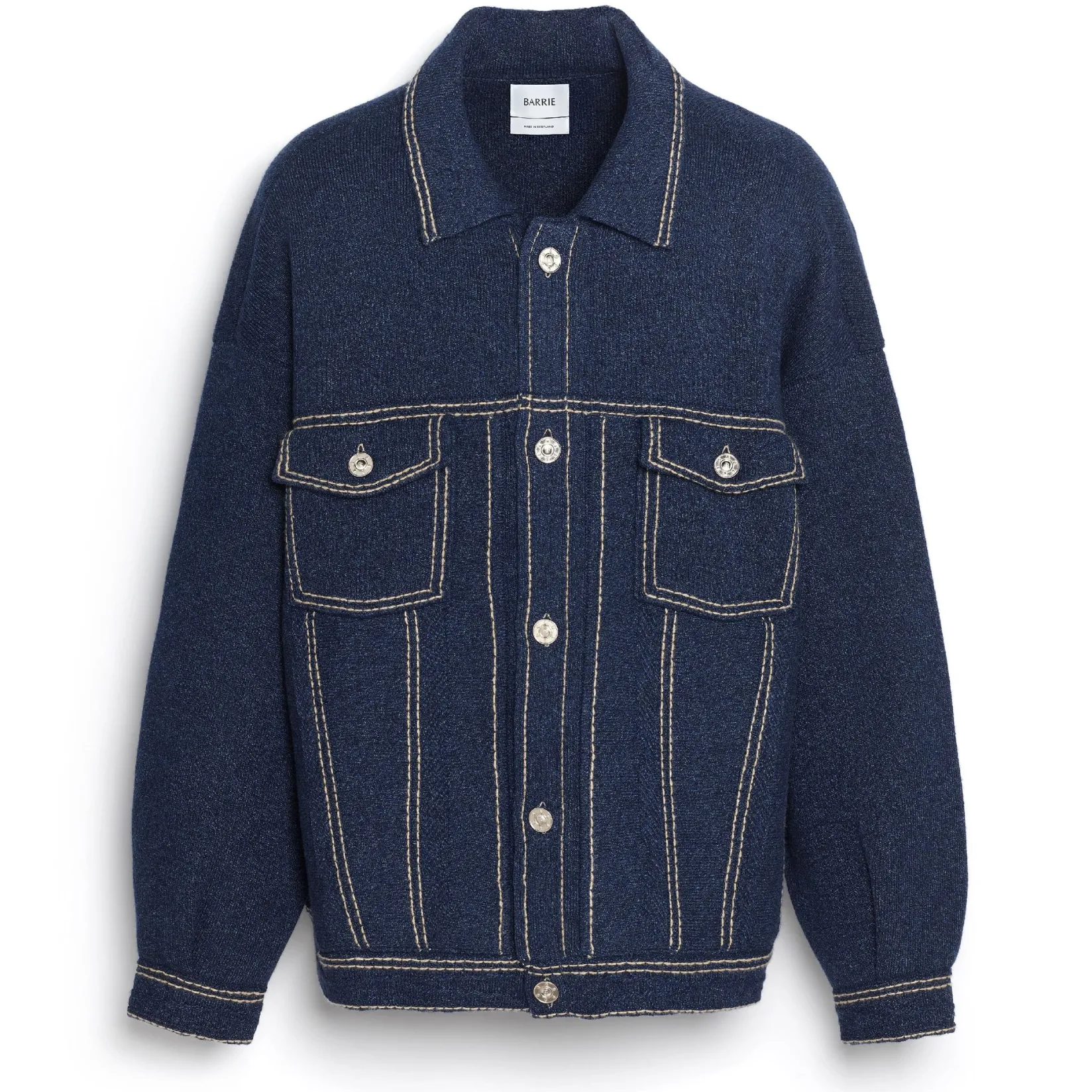 Barrie Denim oversized cashmere and cotton jacket