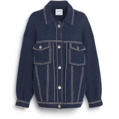 Women Barrie Denim oversized cashmere and cotton jacket