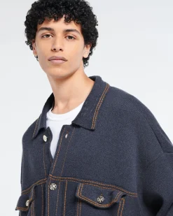 Barrie Denim oversized cashmere and cotton jacket