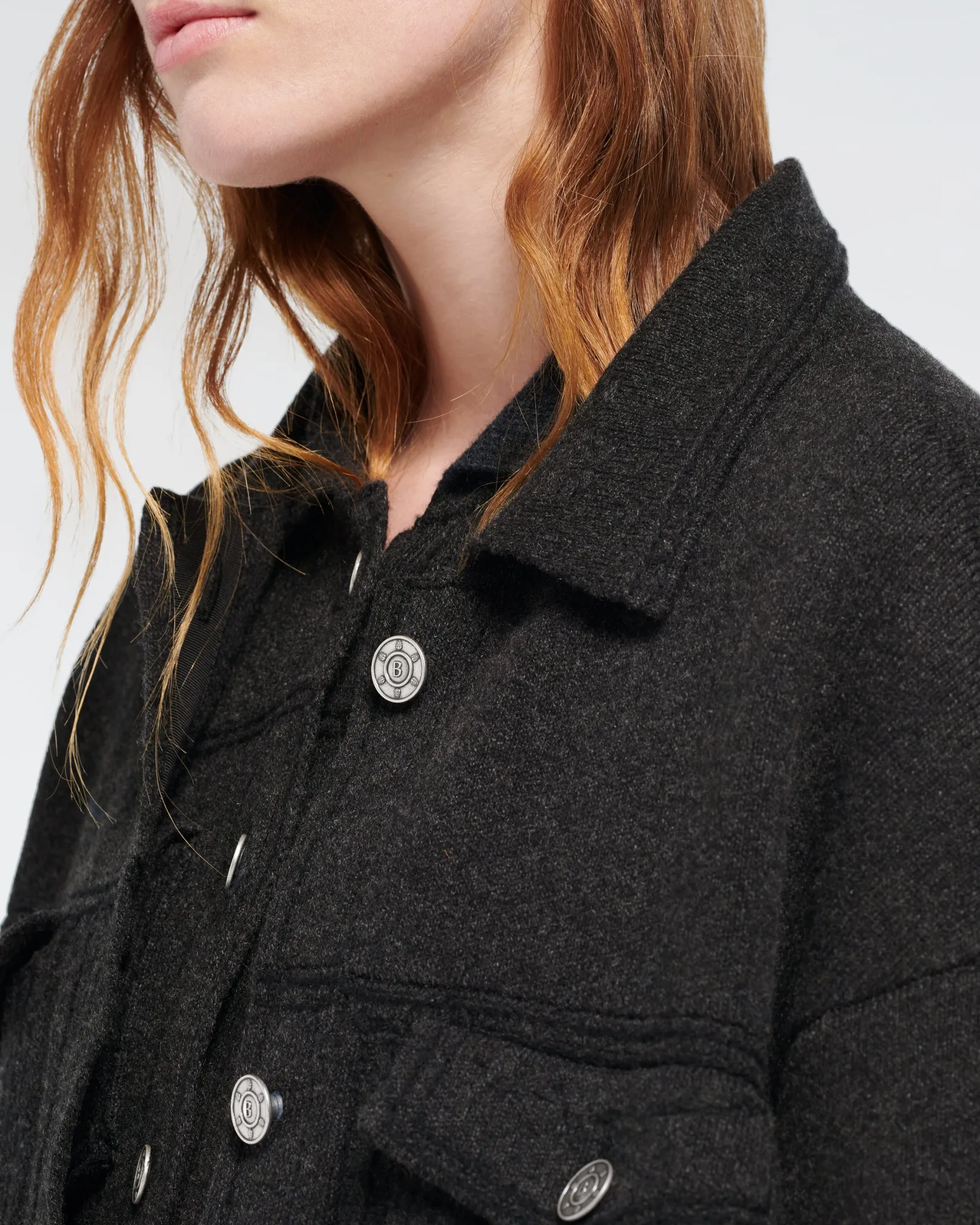 Women Barrie Denim oversized cashmere and cotton jacket