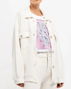 Women Barrie Denim oversized cashmere and cotton jacket