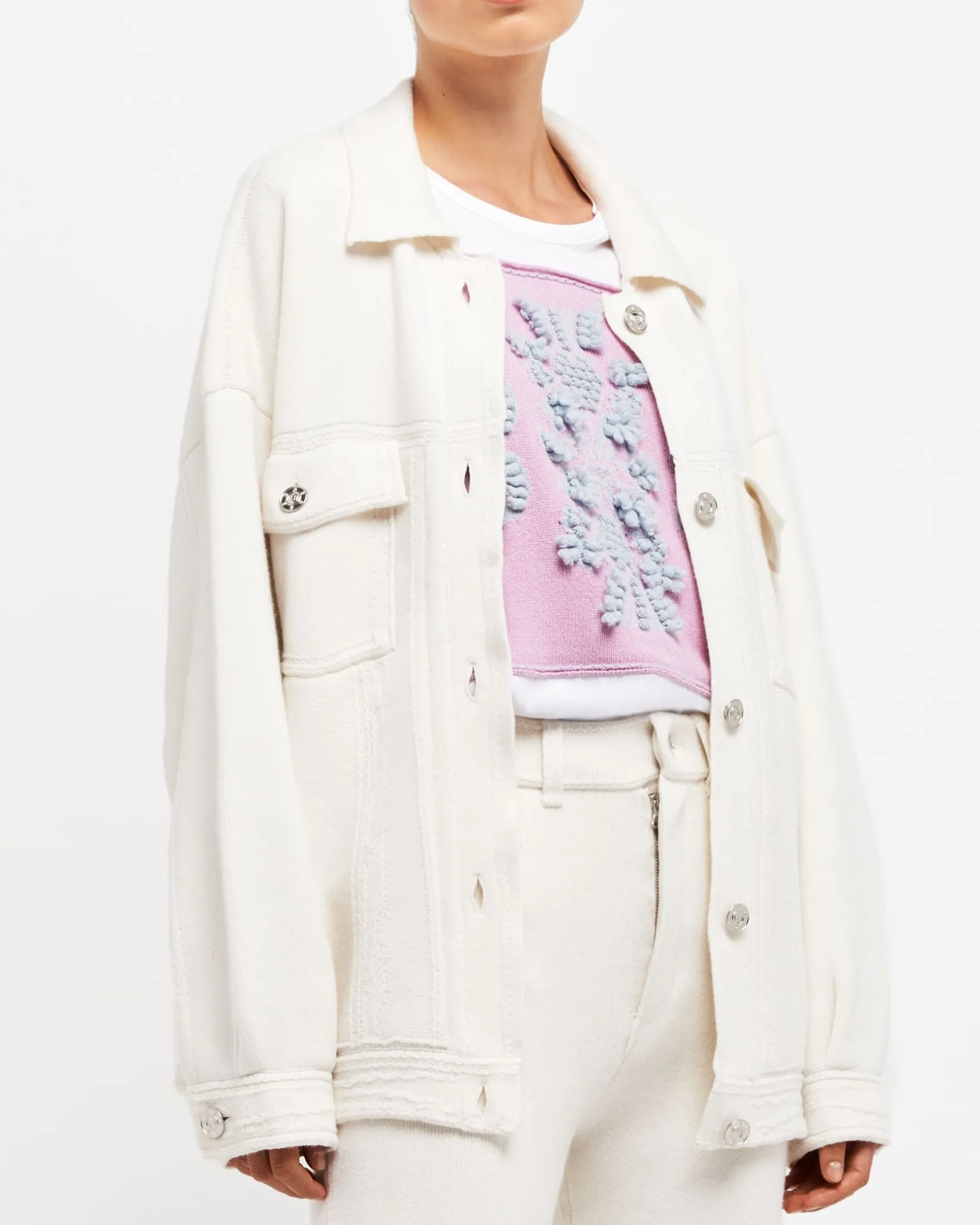Women Barrie Denim oversized cashmere and cotton jacket
