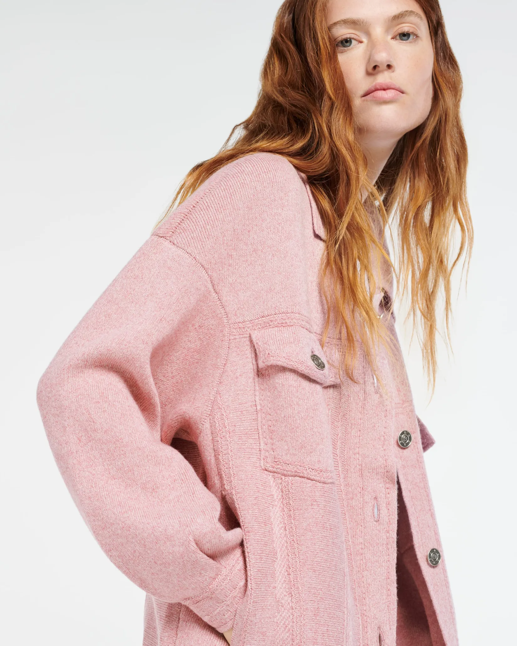 Women Barrie Denim oversized cashmere and cotton jacket