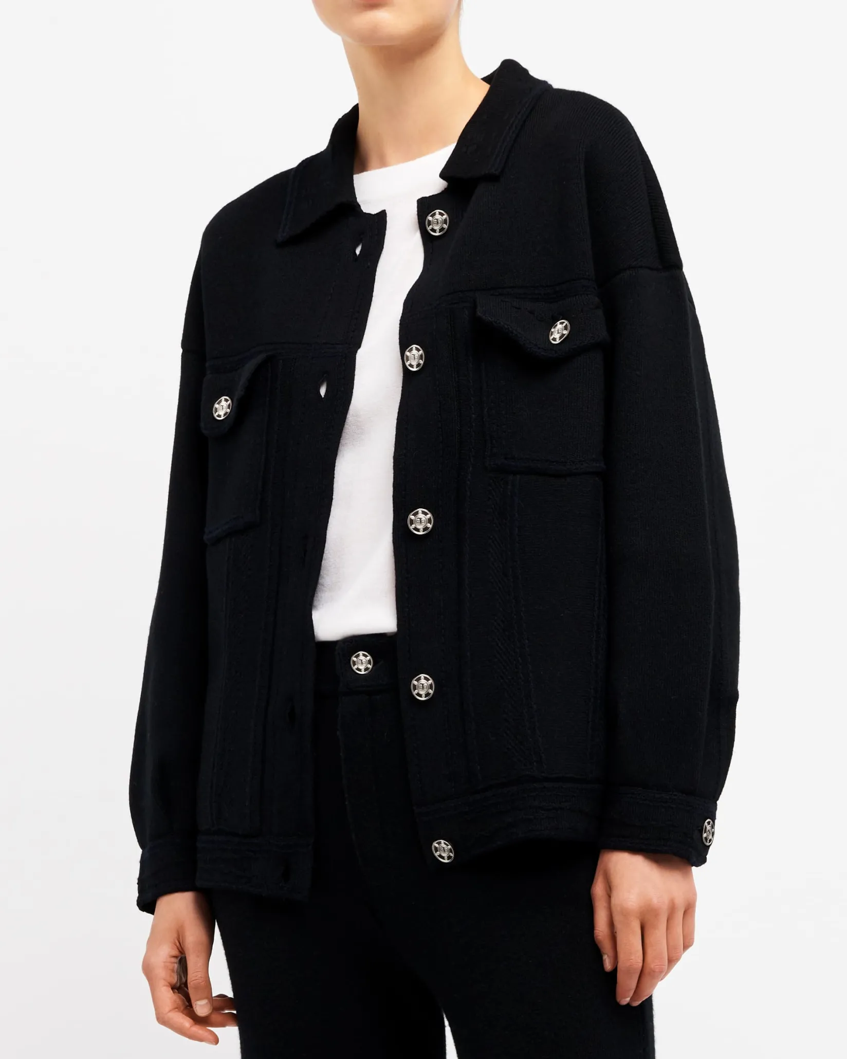 Women Barrie Denim oversized cashmere and cotton jacket