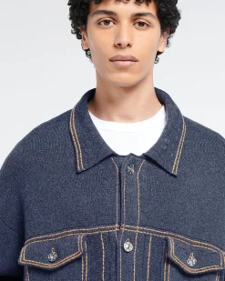 Barrie Denim oversized cashmere and cotton jacket