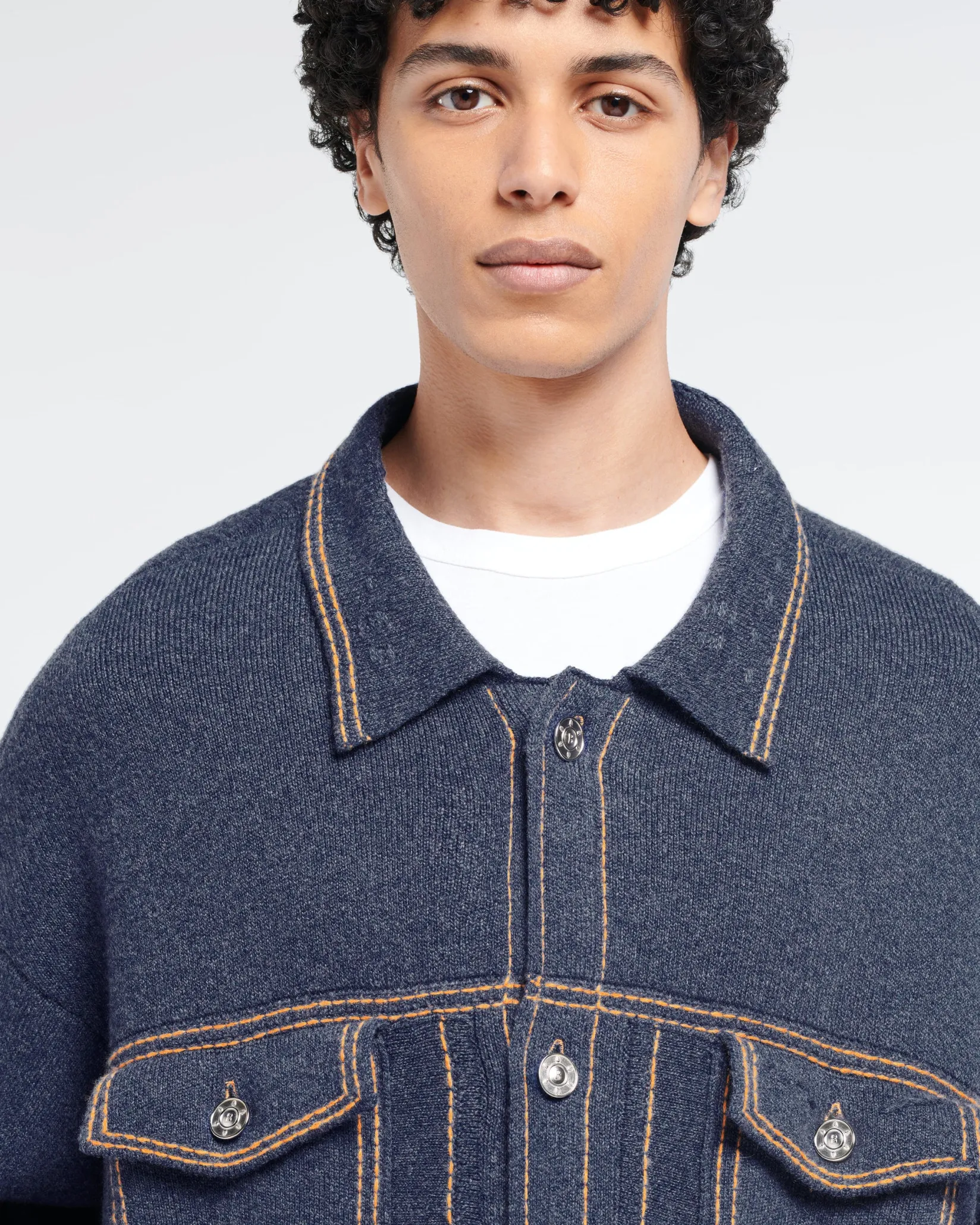 Barrie Denim oversized cashmere and cotton jacket