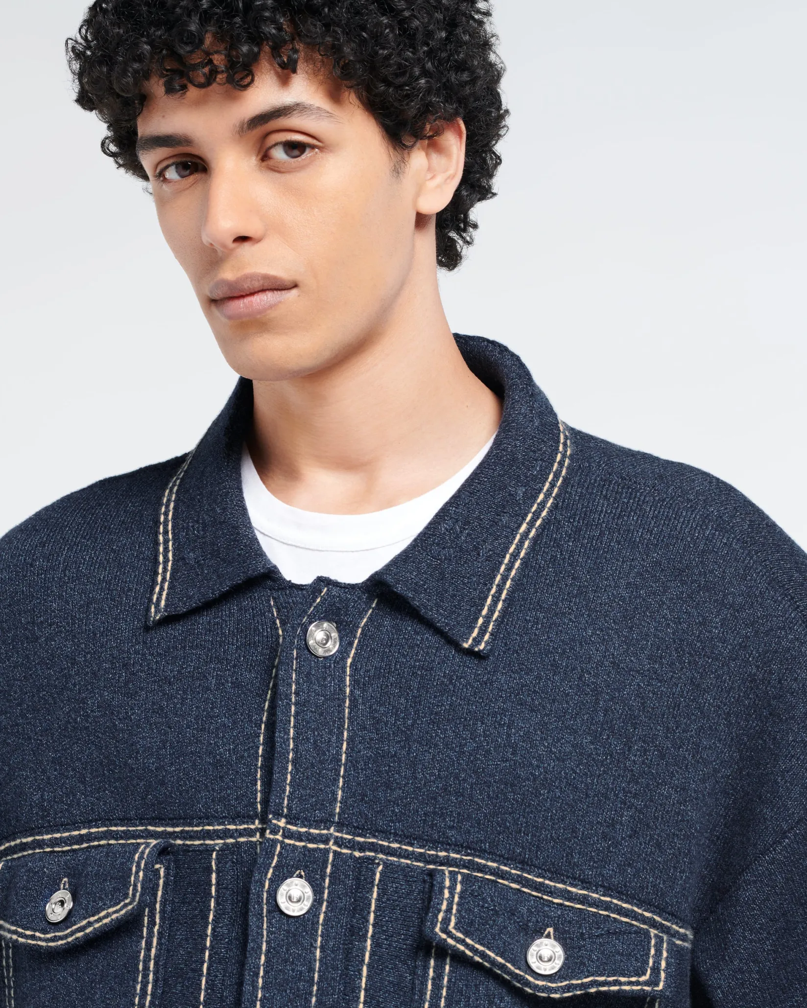 Barrie Denim oversized cashmere and cotton jacket
