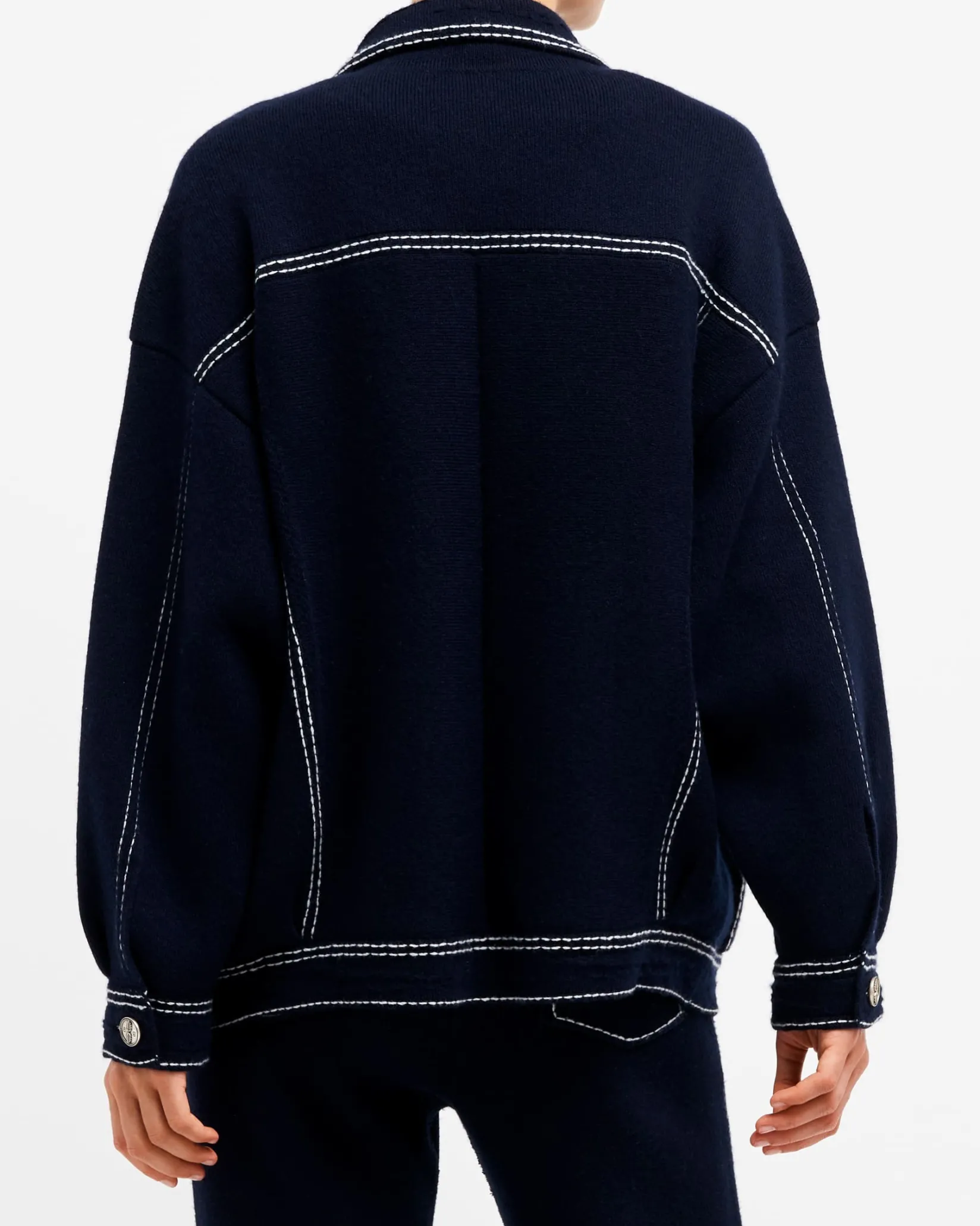 Women Barrie Denim oversized cashmere and cotton jacket