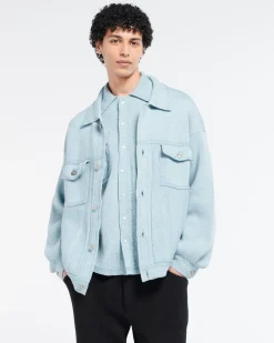 Barrie Denim oversized cashmere and cotton jacket