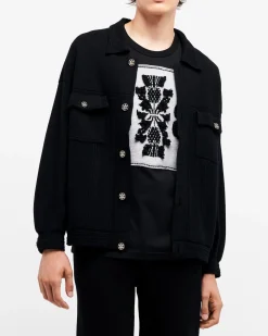 Barrie Denim oversized cashmere and cotton jacket