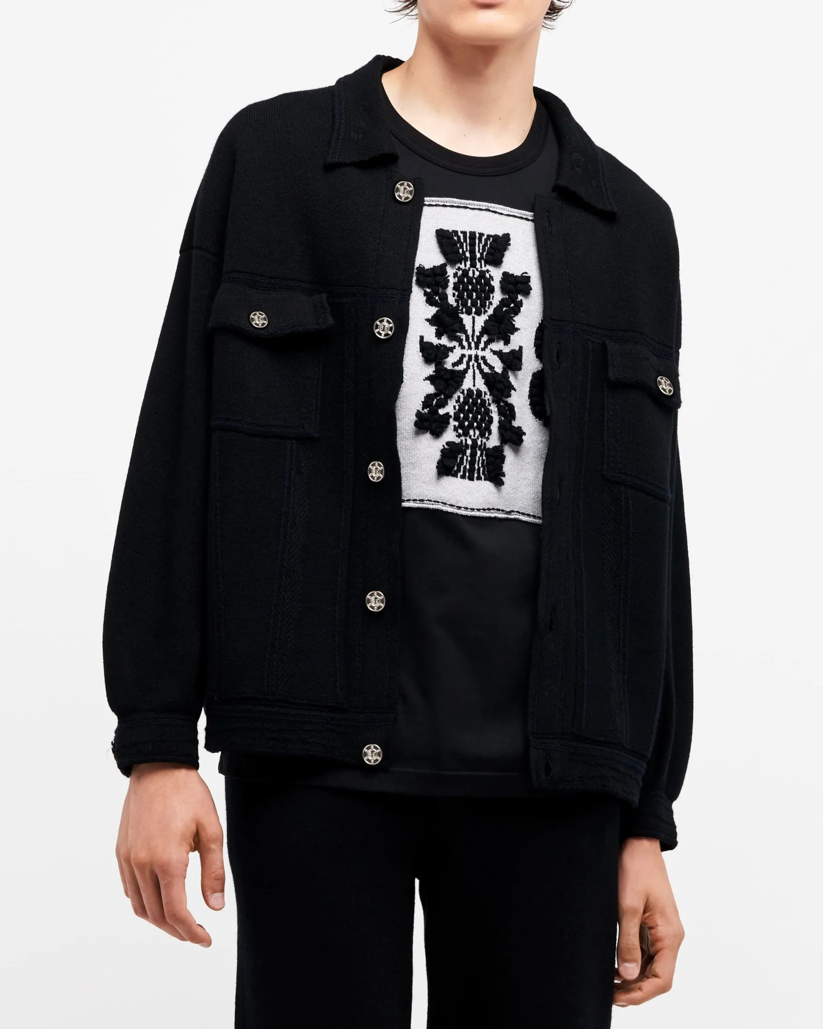 Barrie Denim oversized cashmere and cotton jacket
