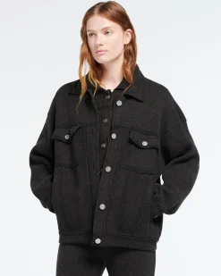 Women Barrie Denim oversized cashmere and cotton jacket