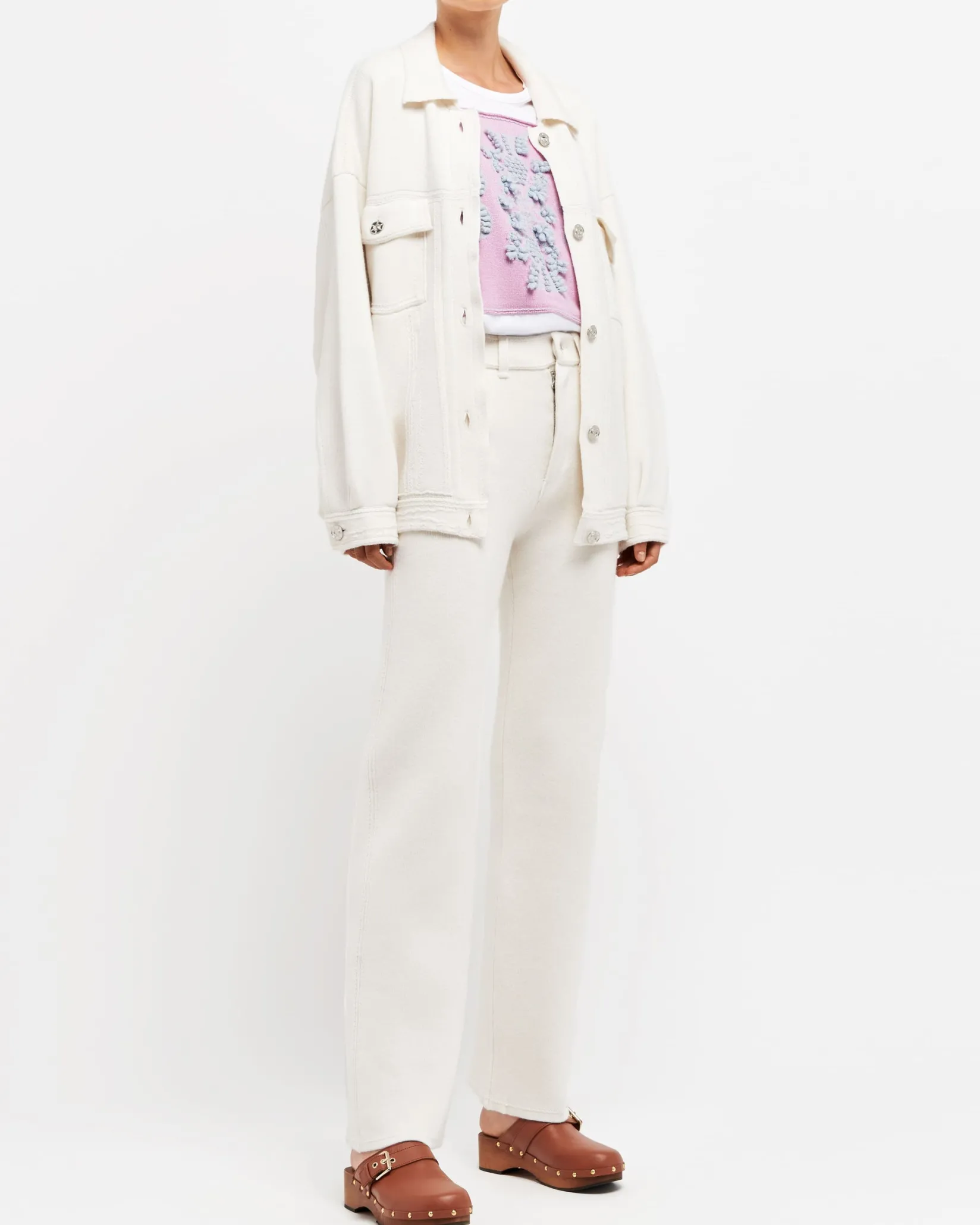 Women Barrie Denim oversized cashmere and cotton jacket