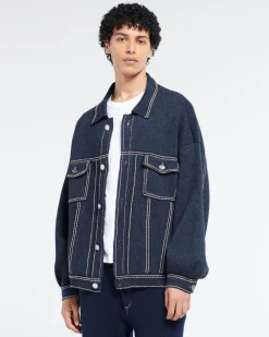 Barrie Denim oversized cashmere and cotton jacket