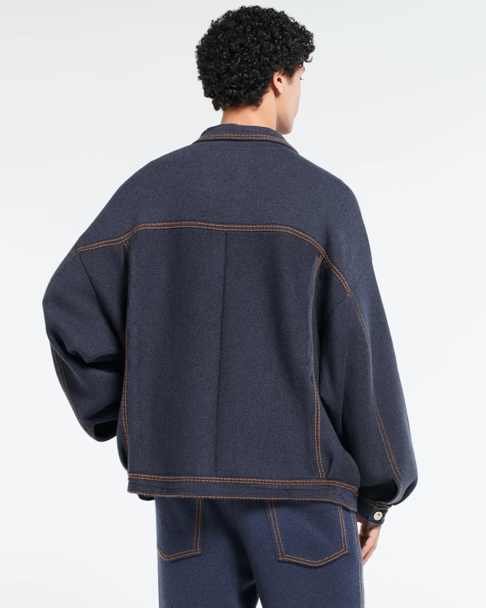 Barrie Denim oversized cashmere and cotton jacket