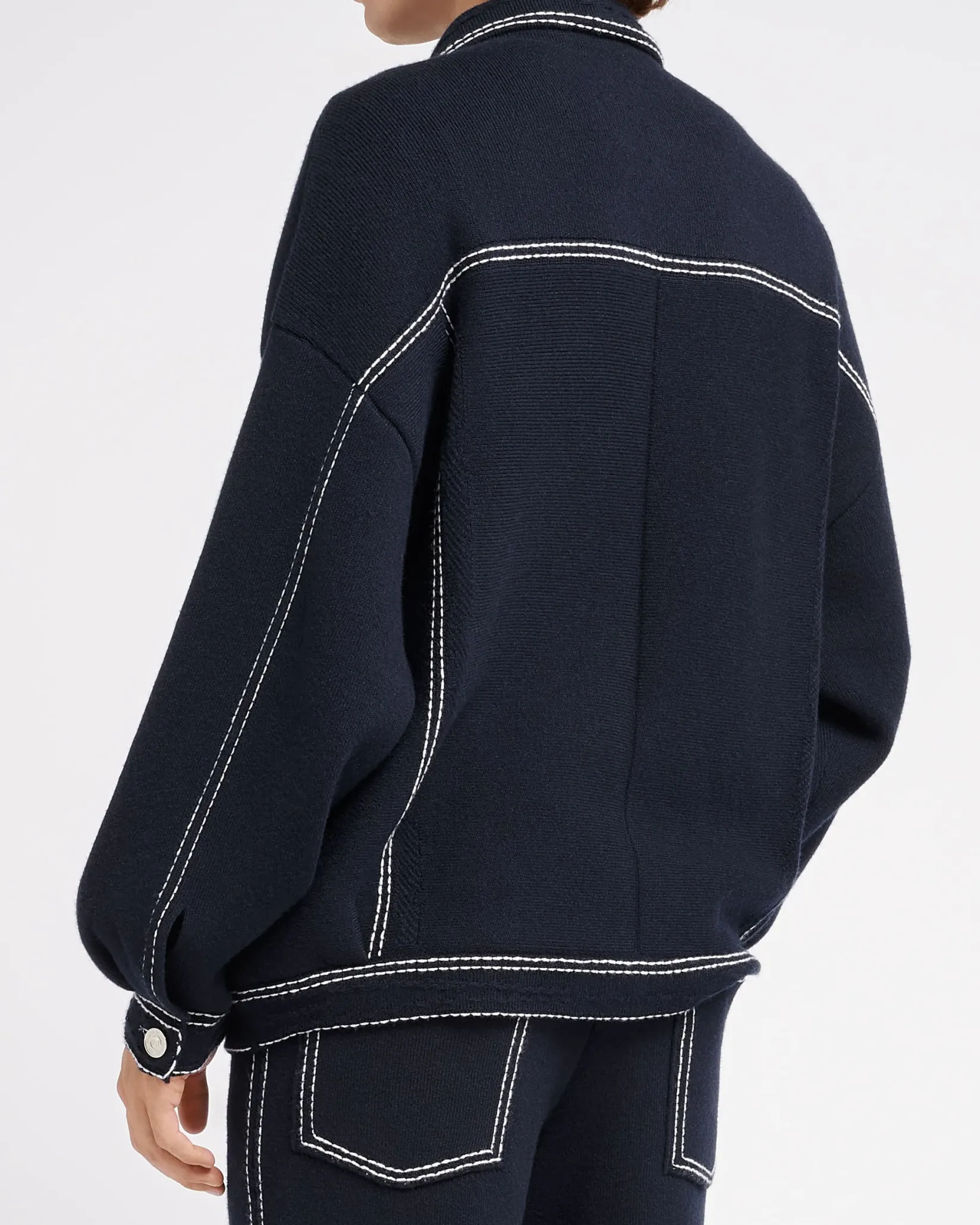 Barrie Denim oversized cashmere and cotton jacket