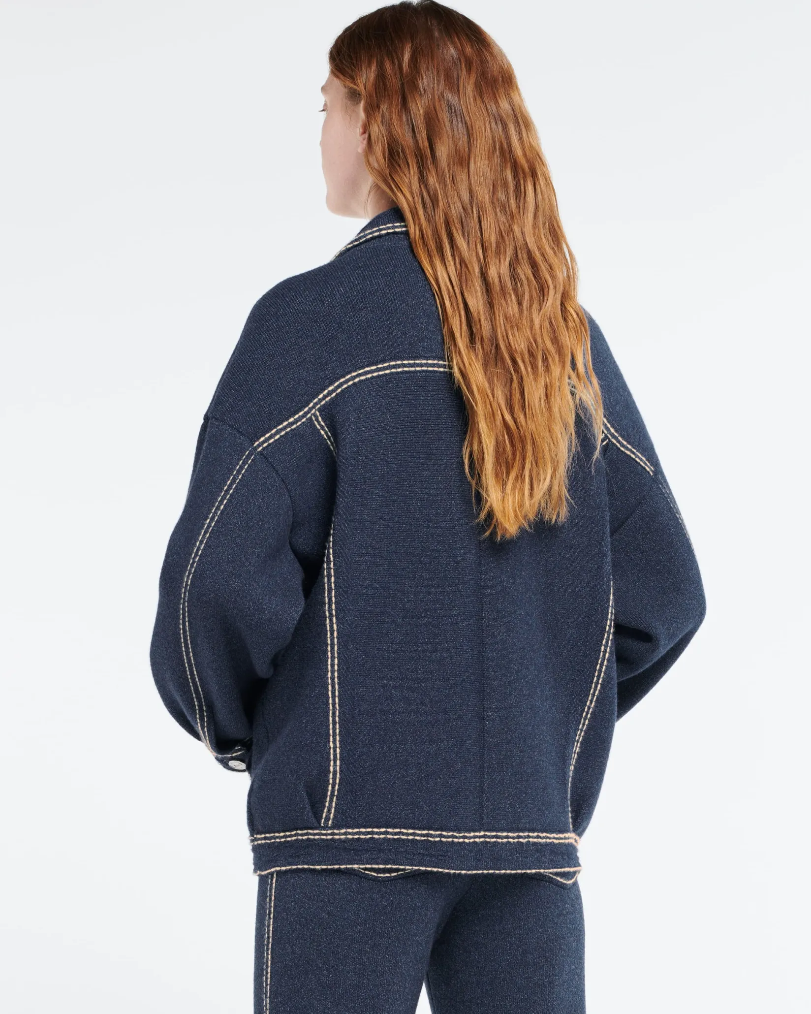 Women Barrie Denim oversized cashmere and cotton jacket
