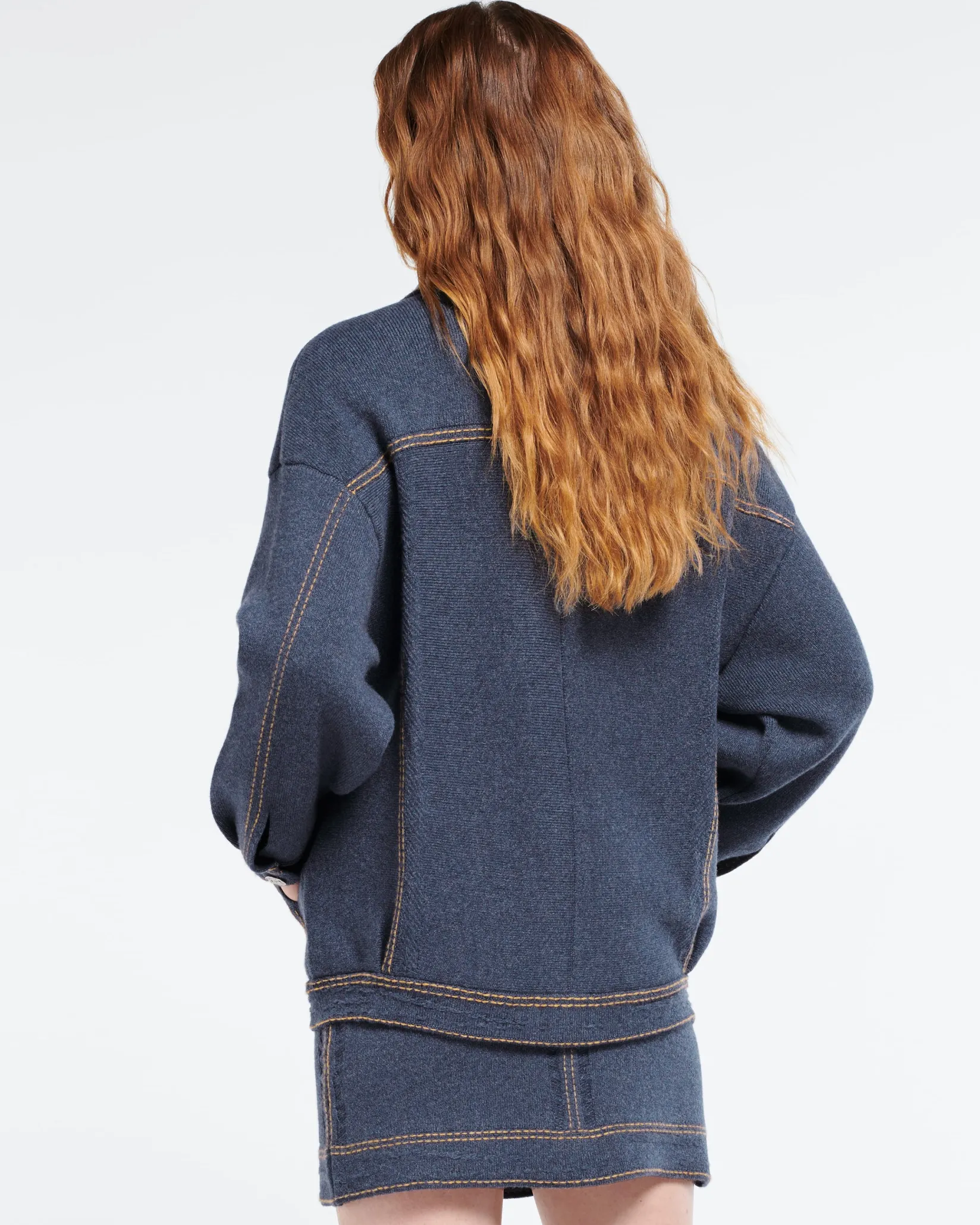 Women Barrie Denim oversized cashmere and cotton jacket
