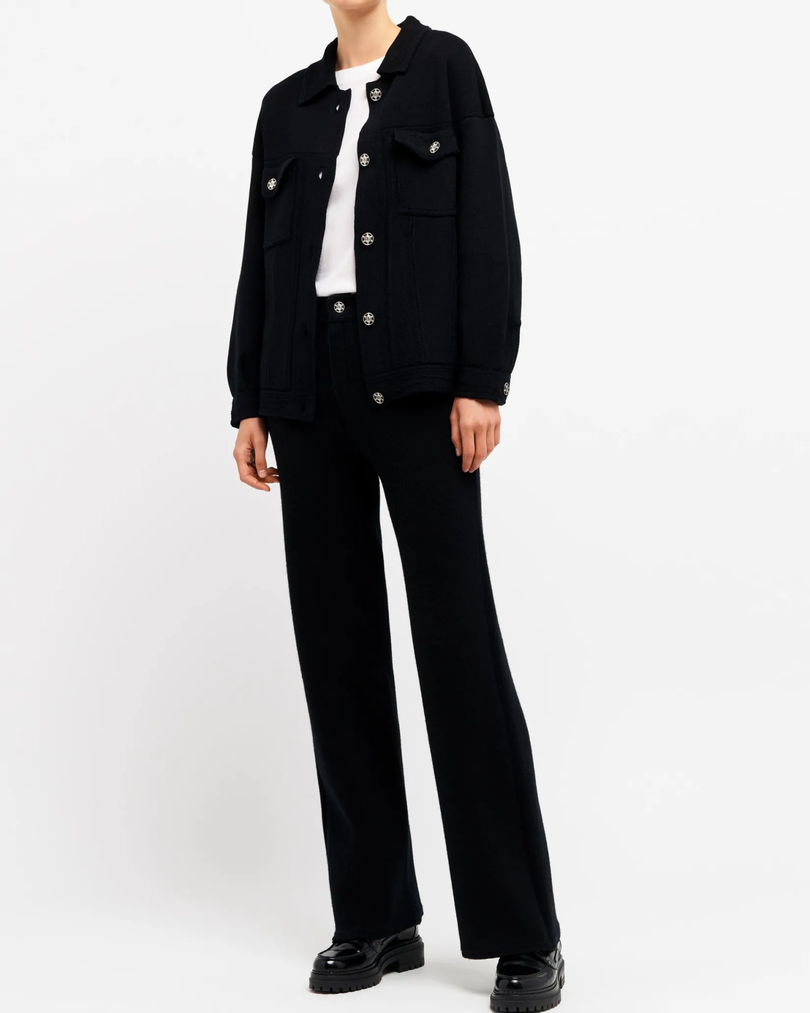 Women Barrie Denim oversized cashmere and cotton jacket